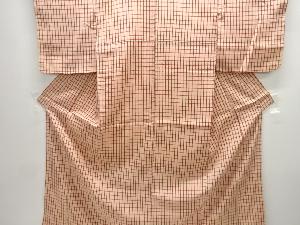 大正ロマン　格子織り出しお召着物